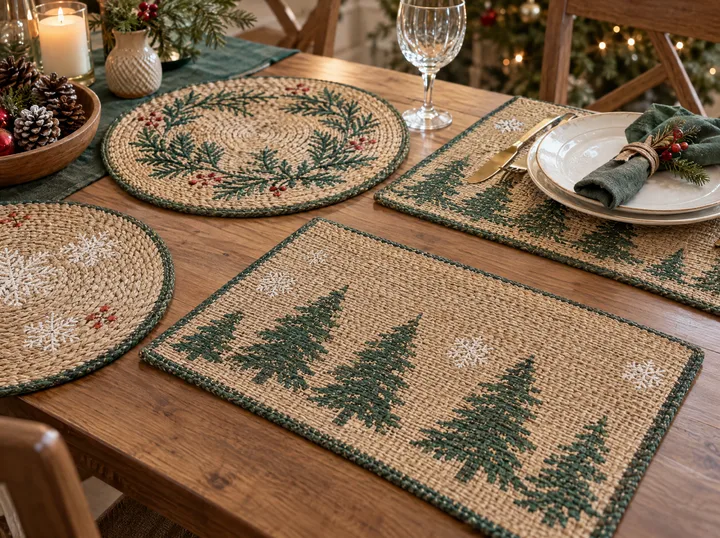 Sets de table de Noël au crochet